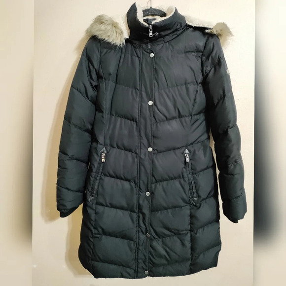 Lauren Ralph Lauren Faux-Fur-Trim Hooded Down Puffer Coat Size Small - Picture 2 of 12